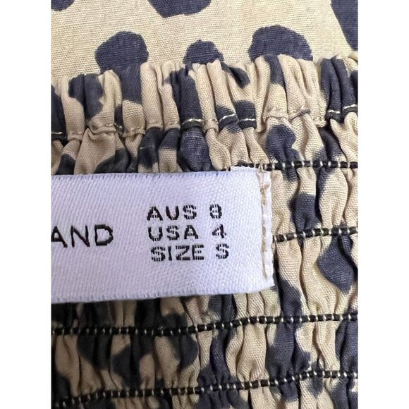 Faithful The Brand Women's Tiered Animal Print Dress Puff S/S Size 4 Smock Tie - Picture 9 of 16